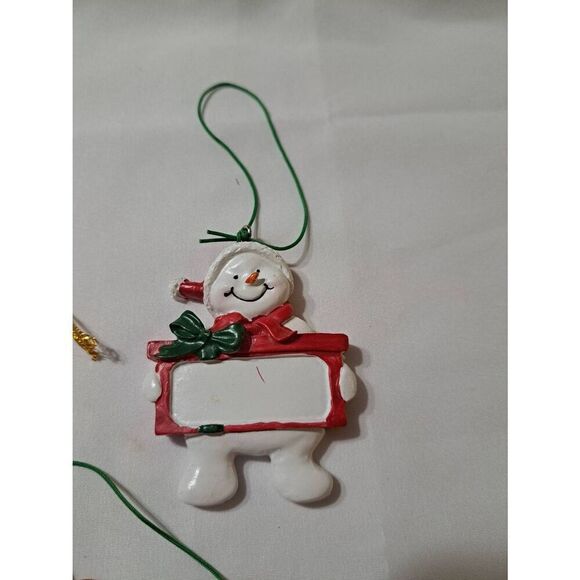 Vintage Lot 4 Holiday Christmas Tree Ornaments Gift Tags You Personalize Craft - Picture 4 of 6